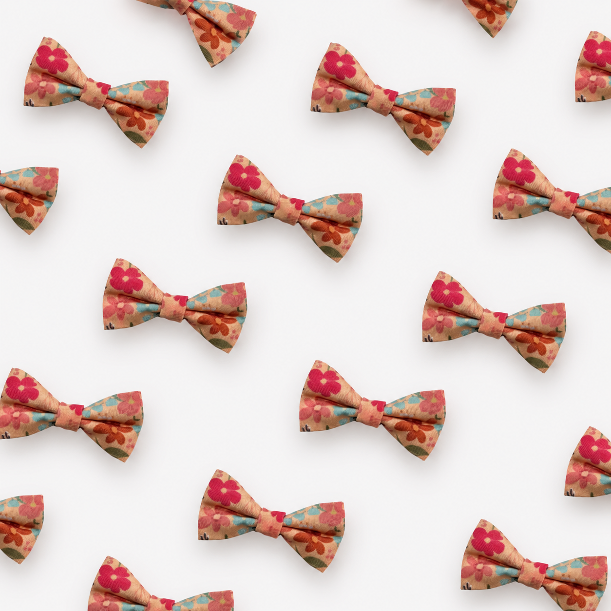 Dog Bow Tie |Peachy Dreams | Elastic Attachment for Collar or Harness