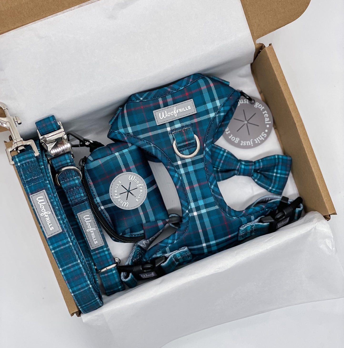 Dog harness, Dog collar and lead set | BUNDLE OF YOUR CHOICE | Plaid Date