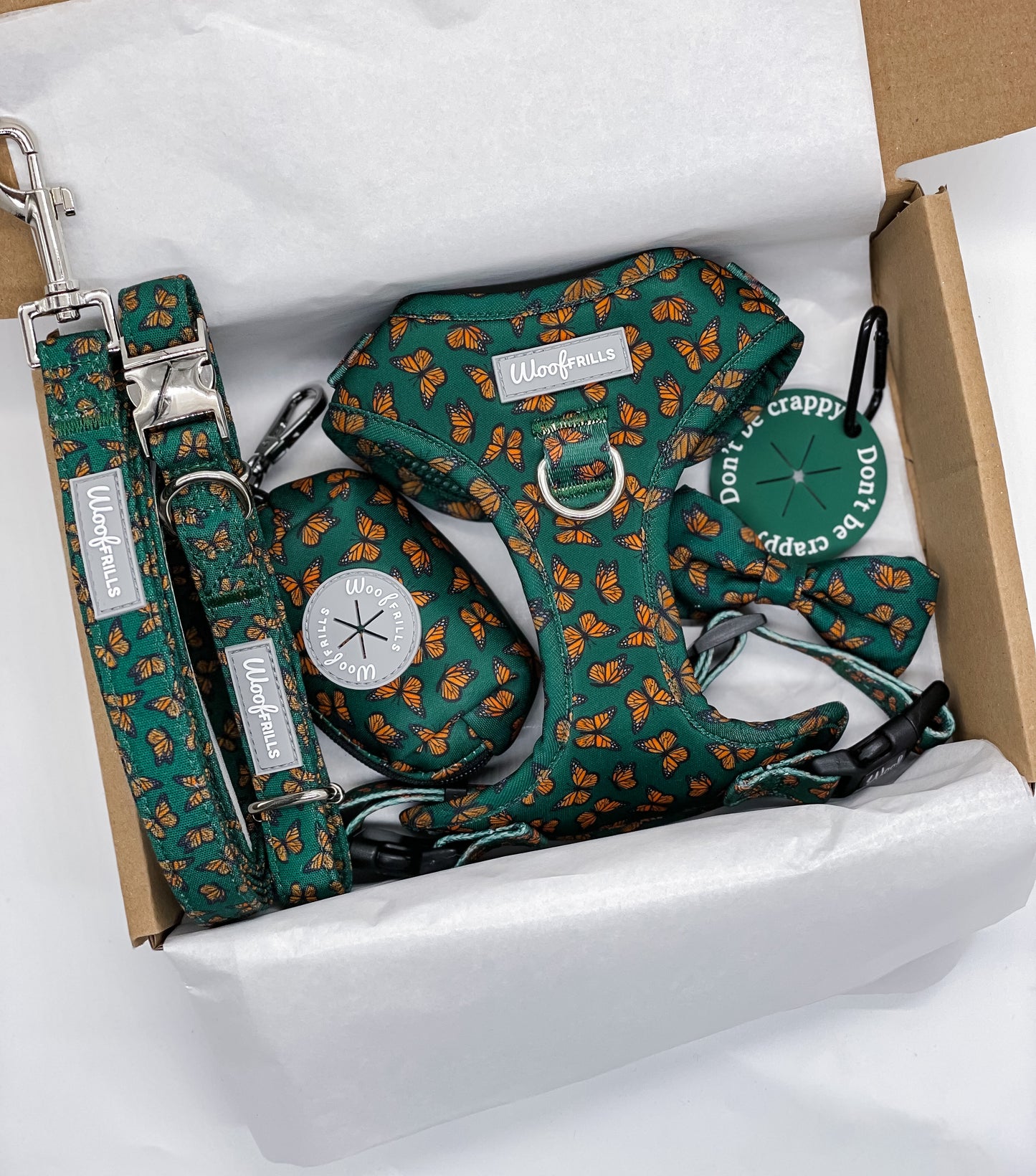 Dog harness, Dog collar and lead set | BUNDLE OF YOUR CHOICE | Pupperfly Frills