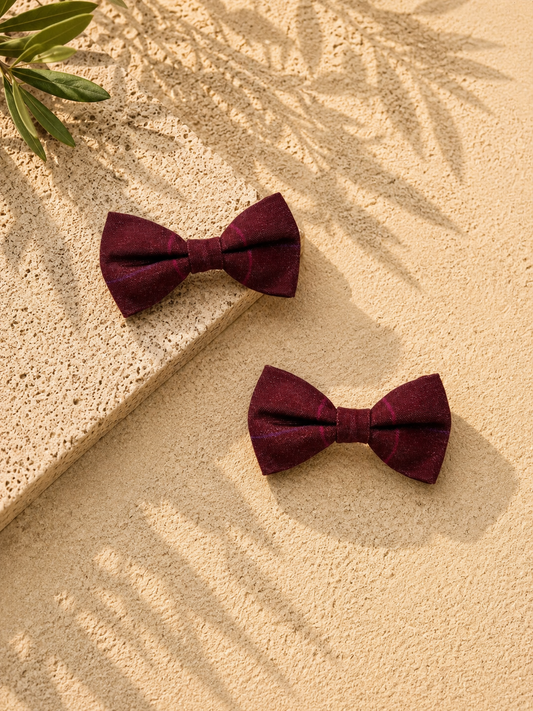 Dog Bow Tie |Mulberry Trails | Elastic Attachment for Collar or Harness