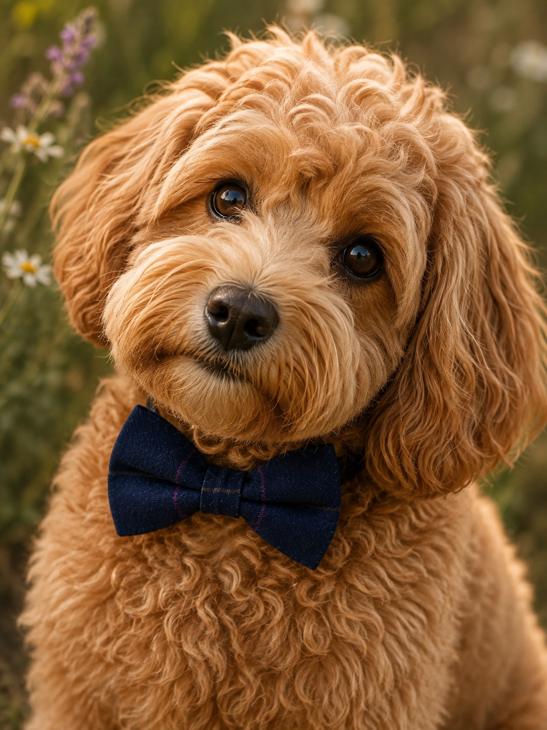 Dog Bow Tie |Midnight Trails | Elastic Attachment for Collar or Harness