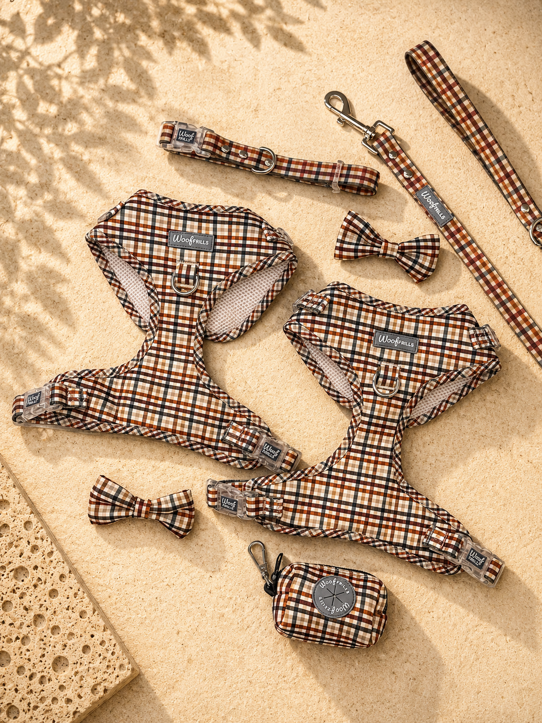 Dog harness , Dog collar and lead set | BUNDLE OF YOUR CHOICE |  Best i ever plaid - With waterproof matching collar & leash