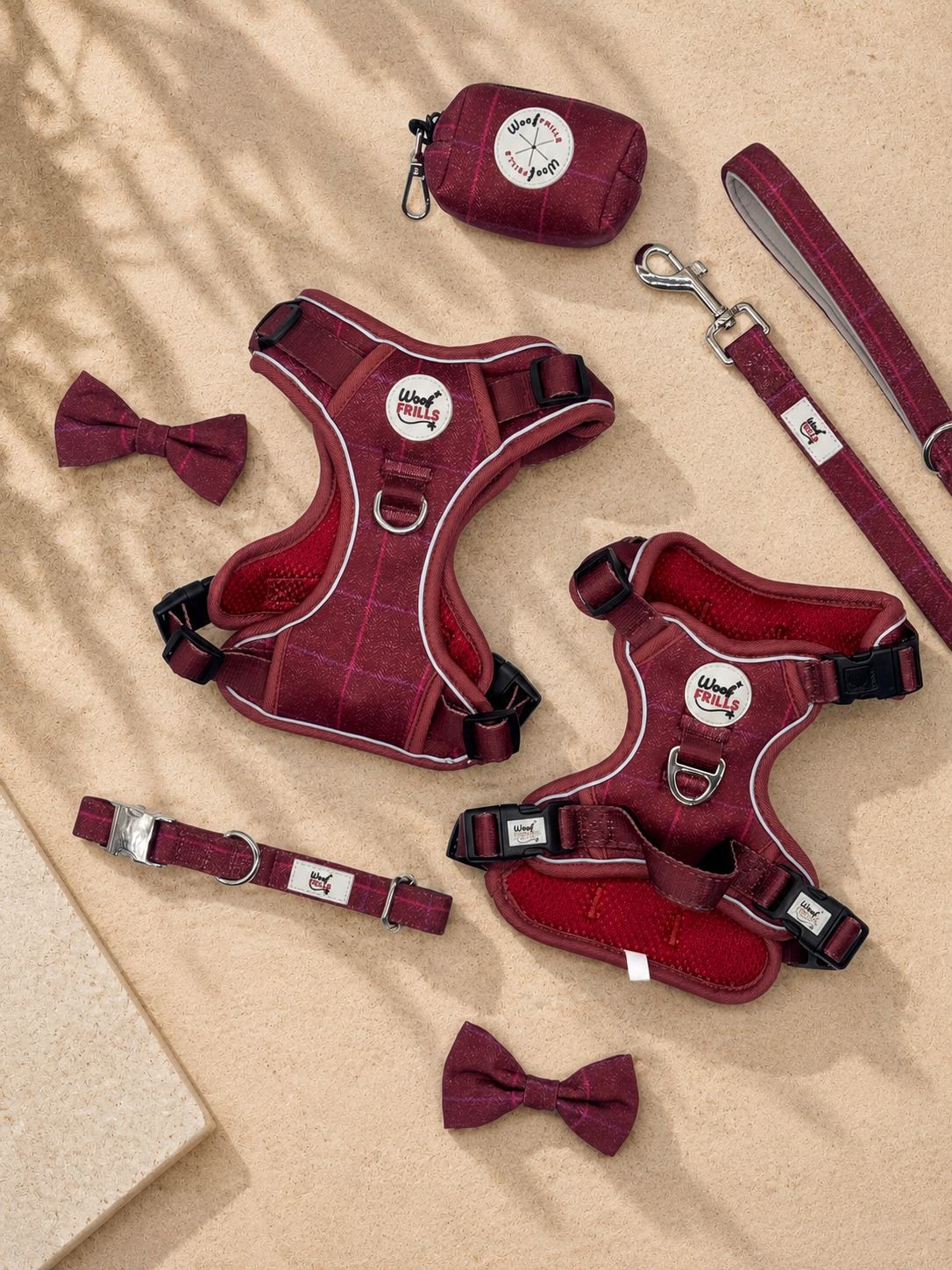 Step in Dog Harness Set | Mulberry Trails | Matching Collar, Lead & Bow | BUNDLE OF YOUR CHOICE
