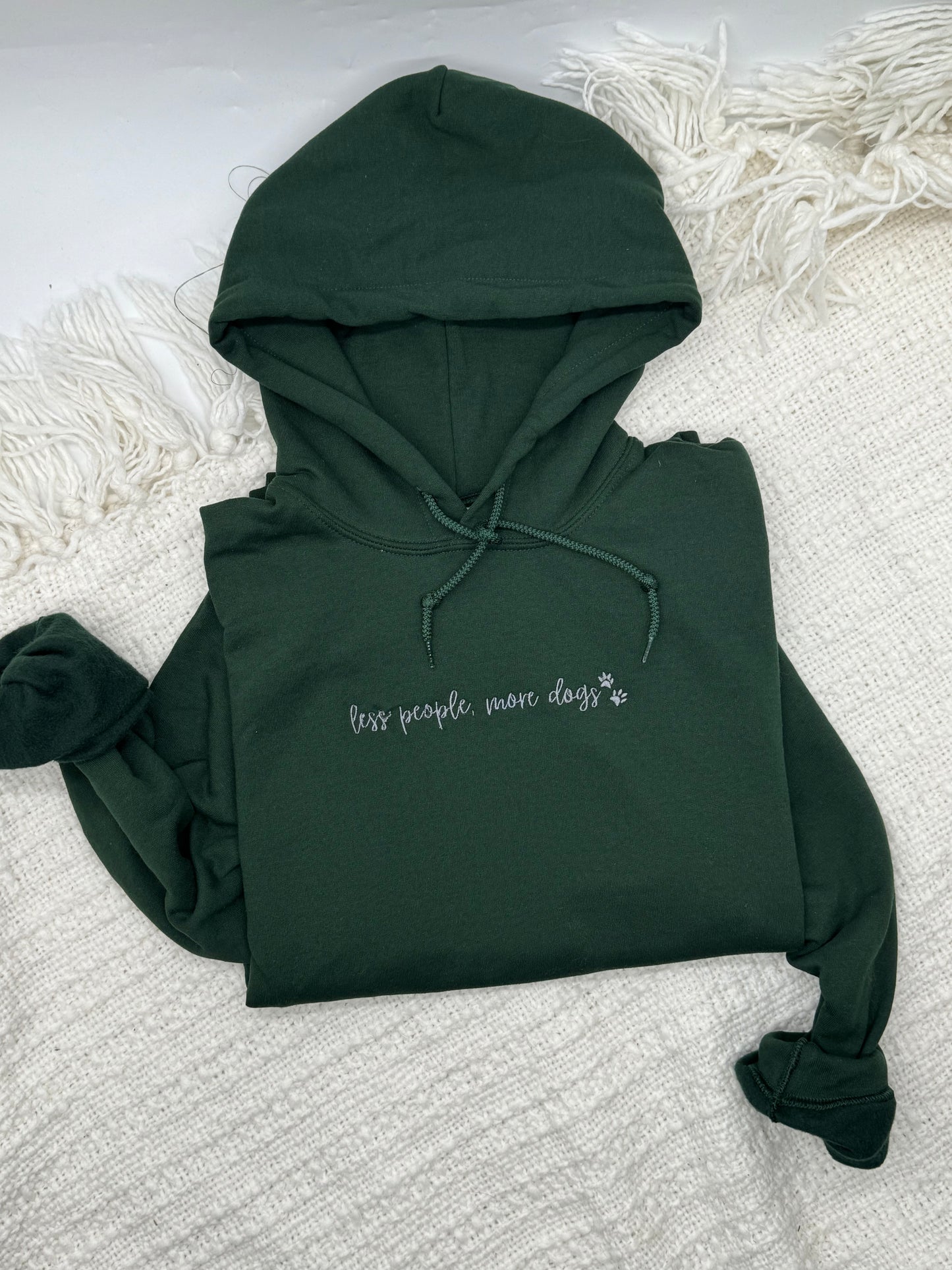 Less People, more dogs| Embroidered Hoodie & Sweatshirt