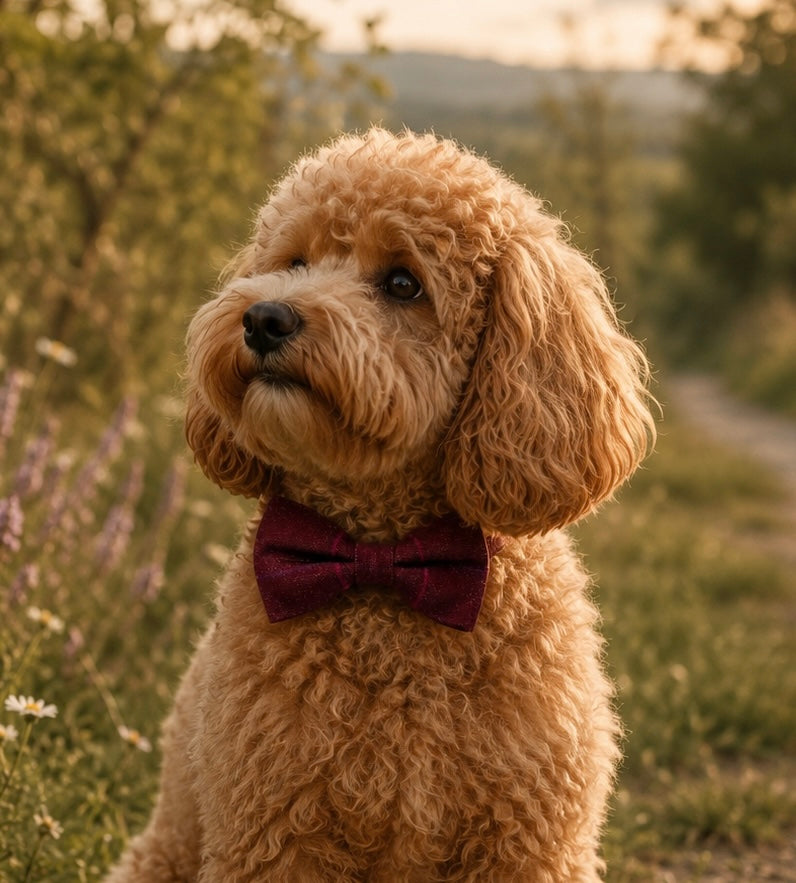 Dog Bow Tie |Mulberry Trails | Elastic Attachment for Collar or Harness