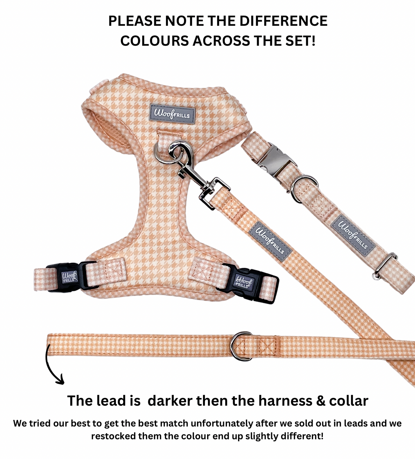 Dog harness, Dog collar and lead set | BUNDLE OF YOUR CHOICE | Peach Please