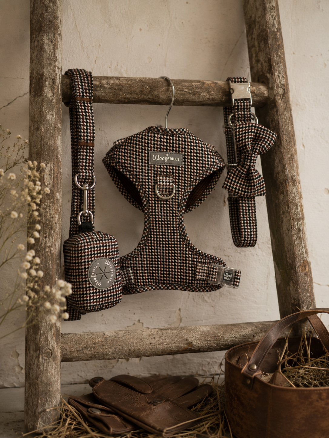 Houndstooth Dog Harness Set –Heritage Hound (Matching Collar & Lead )BUNDLE OF YOUR CHOICE