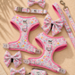 Floral Dog Harness Set – Blossom Dreams | Matching Collar, Lead & Bow | BUNDLE OF YOUR CHOICE