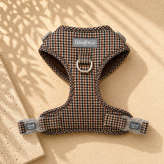 Houndstooth Dog Harness – Heritage Hound (Adjustable & Classic Style)