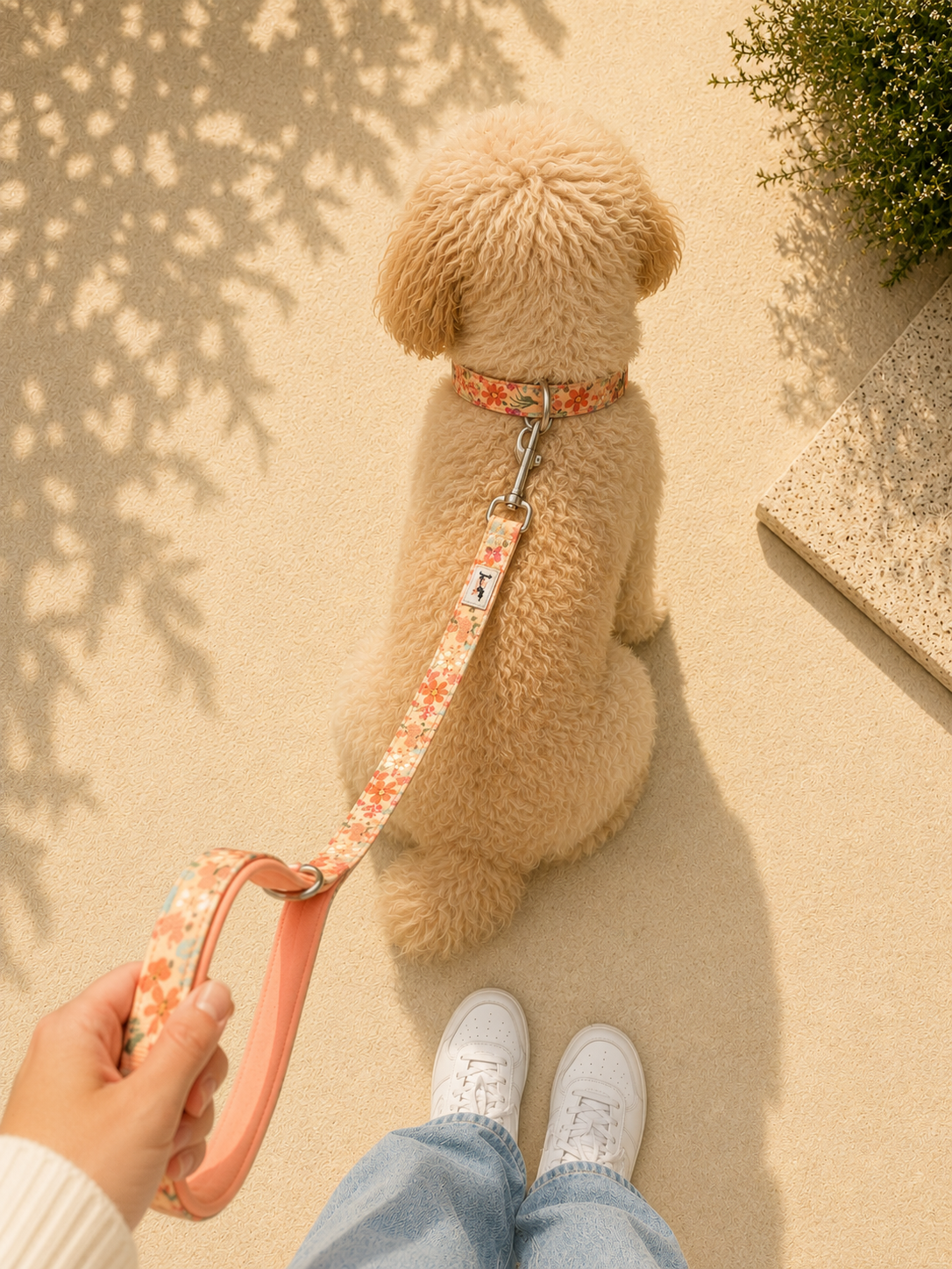 Floral Dog Lead | Peachy Dreams| Soft Handle & Durable