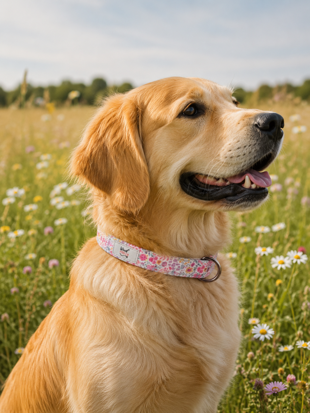Floral Dog Collar – Blossom Dreams | Adjustable & Durable