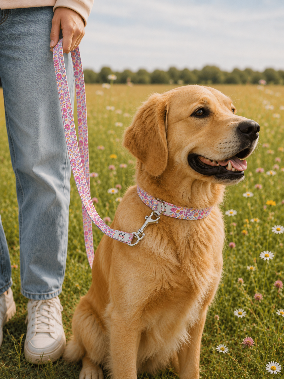 Floral Dog Lead | Blossom Dreams | Soft Handle & Durable
