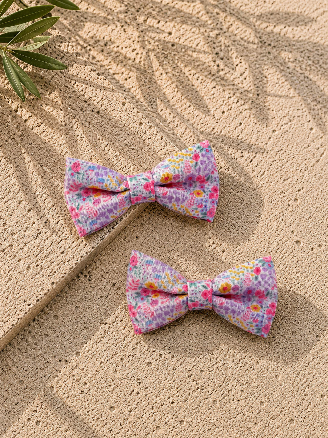 Dog Bow Tie – Blossom Dreams | Floral, Velcro Attachment for Collar or Harness