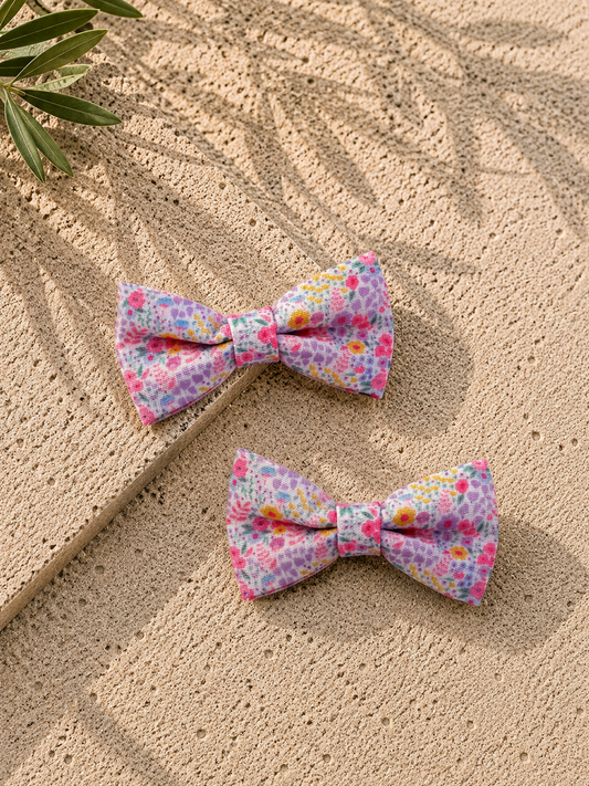 Dog Bow Tie – Blossom Dreams | Floral, Velcro Attachment for Collar or Harness