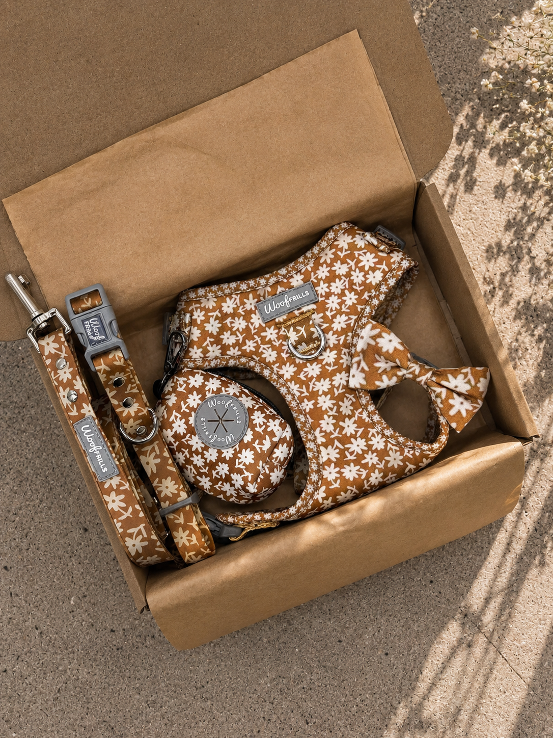 Dog harness , Dog collar and lead set | BUNDLE OF YOUR CHOICE | Bloom me away - WATERPROOF collar & leash