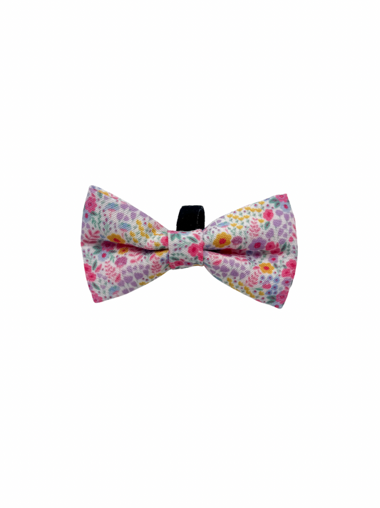 Blossom Dreams floral dog bow tie flat lay product