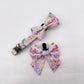 Floral dog bow tie Blossom Dreams with pink trim