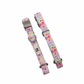 Floral dog collar Blossom Dreams flat lay with metal buckle