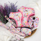 Blossom Dreams floral dog collar with matching harness and lead set
