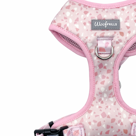 Pink adjustable dog harness