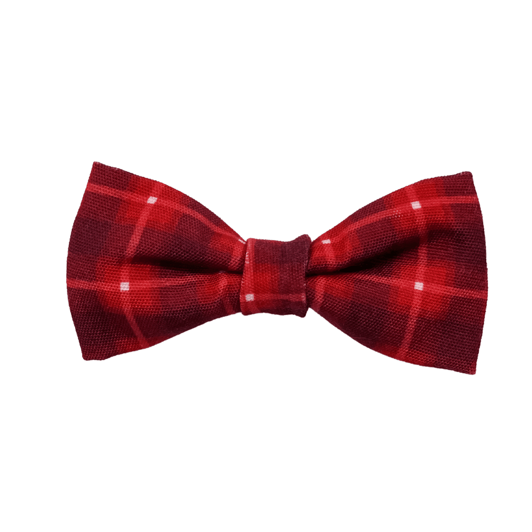 Red plaid online dog bow tie