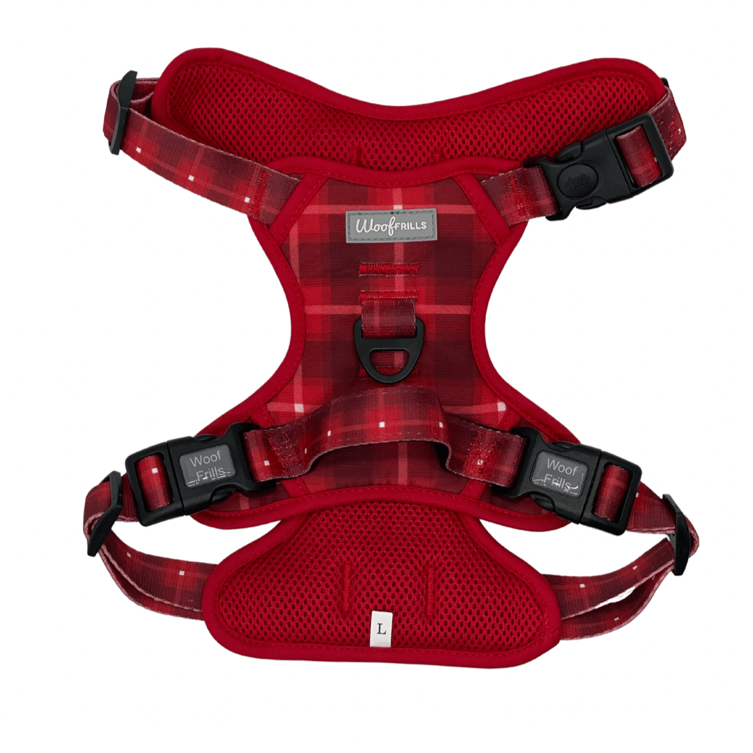 Red Adjustable step in harness for dogs