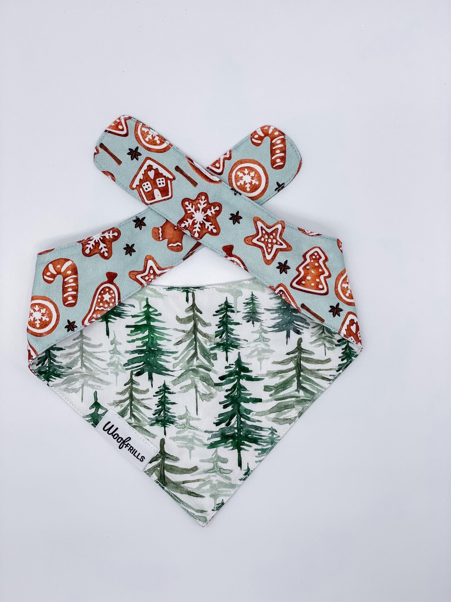 Reversible Tie-on Bandana - Oh Crumbs it’s Christmas - Woof Frills