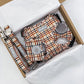 Plaid dog harness with matching lead and collar for dogs
